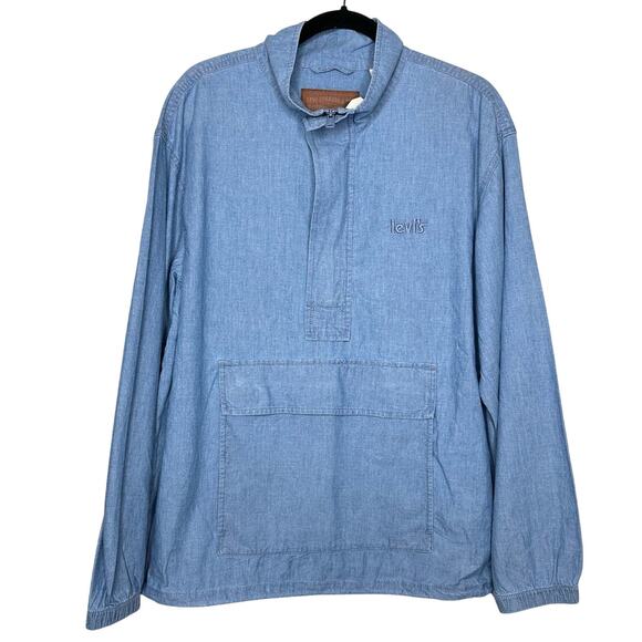Levi's Sutro Anorak 1/2 Zip Denim Chambray Pullover Jacket Mens Size Medium NWT